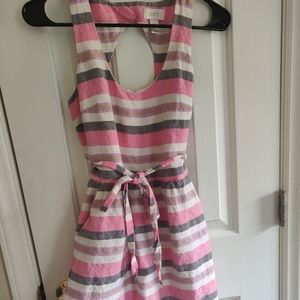 Loft pink striped dress